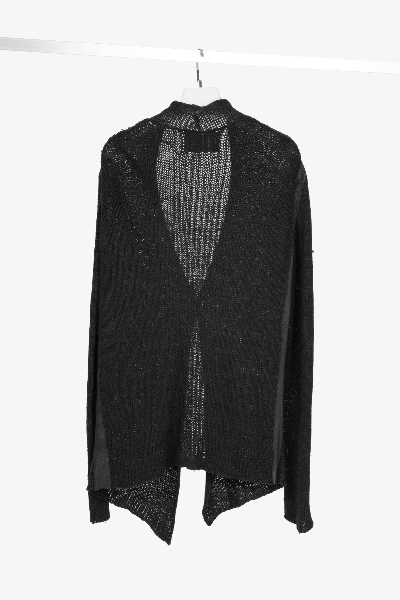 10sei0otto Black Knit Leather-Trim Cardigan