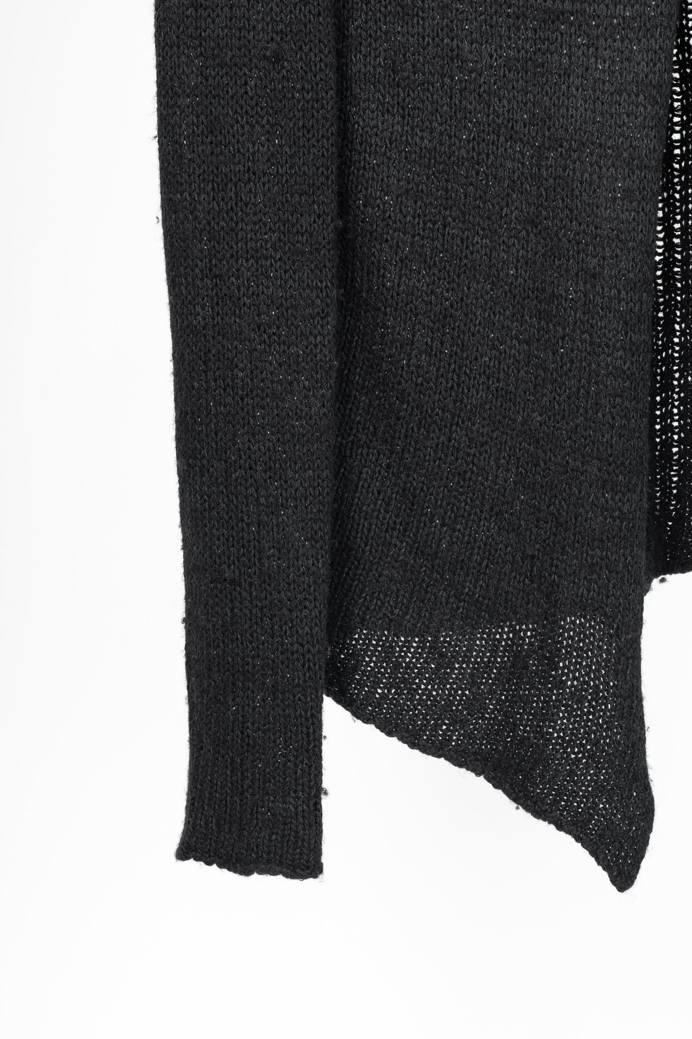 10sei0otto Black Knit Leather-Trim Cardigan