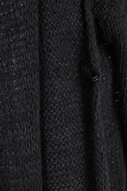 10sei0otto Black Knit Leather-Trim Cardigan