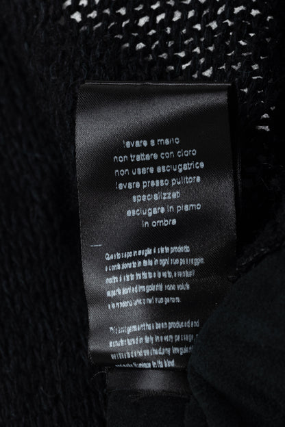 10sei0otto Black Knit Leather-Trim Cardigan
