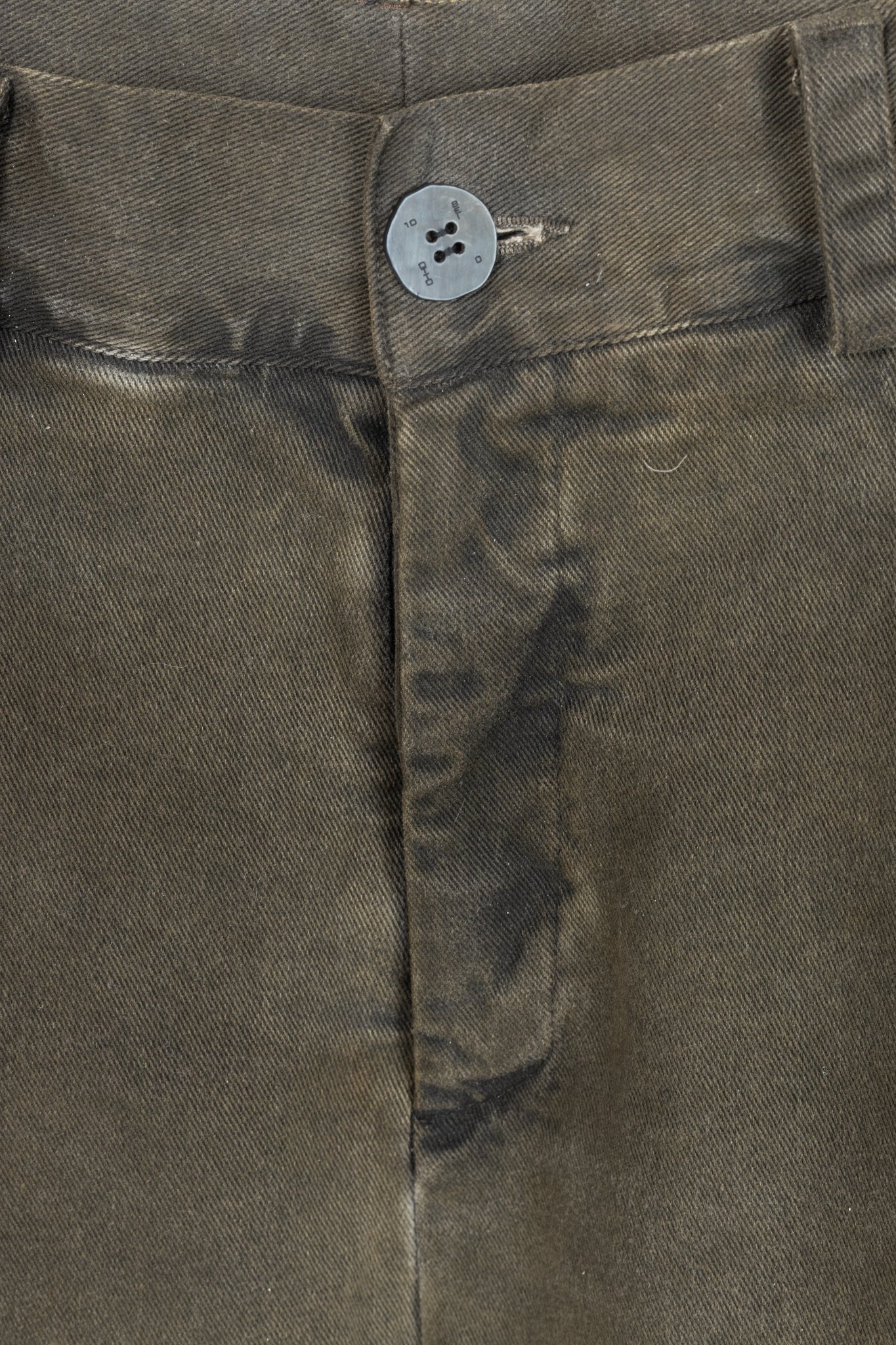 10sei0otto Green Cotton Staggered-Hem Slim Jeans