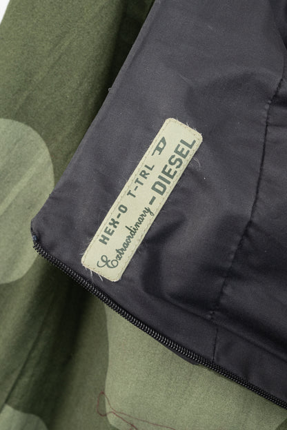 Diesel Reversible Camouflage & Grey Cotton-Blend Maxi Skirt