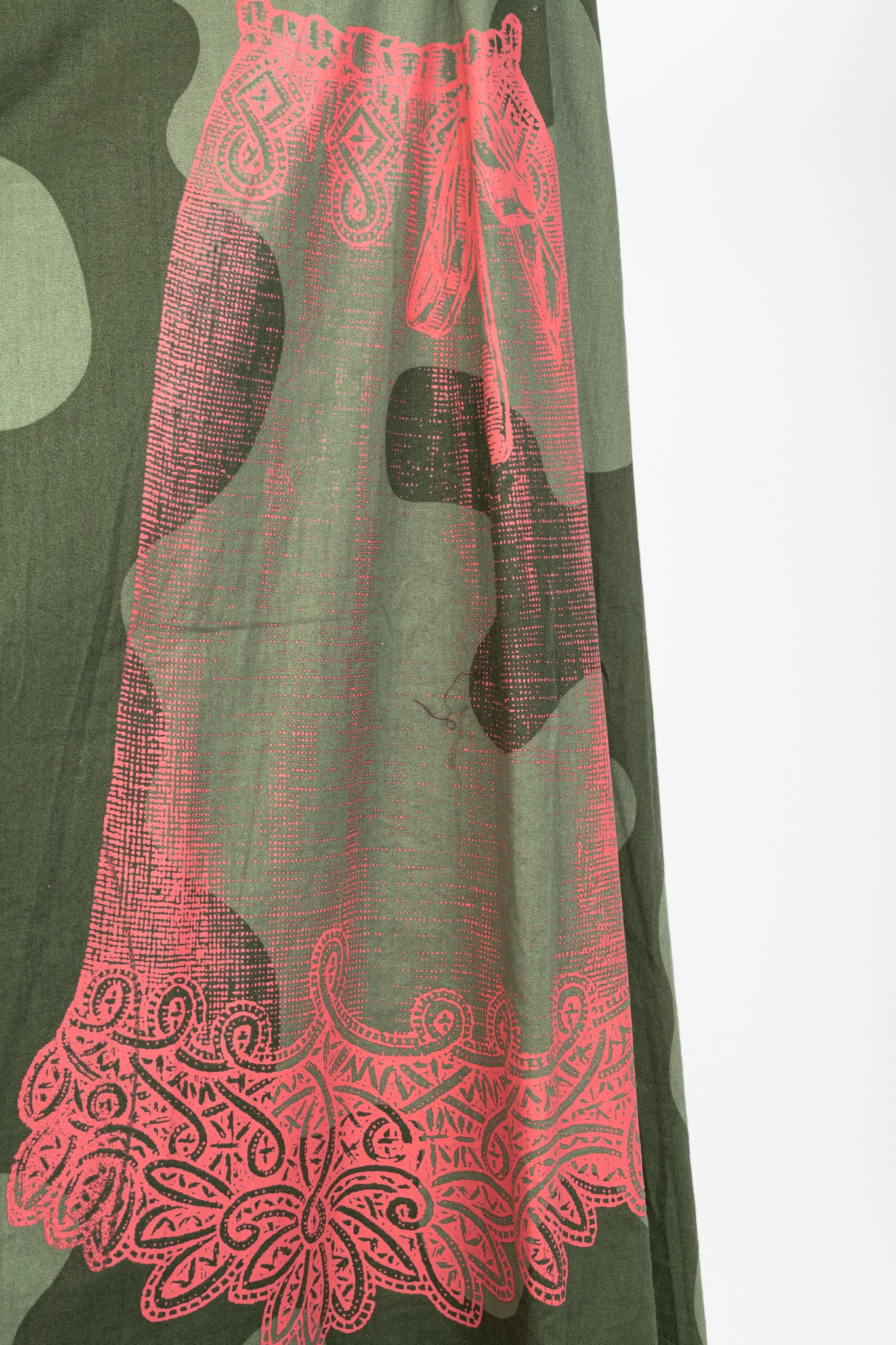 Diesel Reversible Camouflage & Grey Cotton-Blend Maxi Skirt