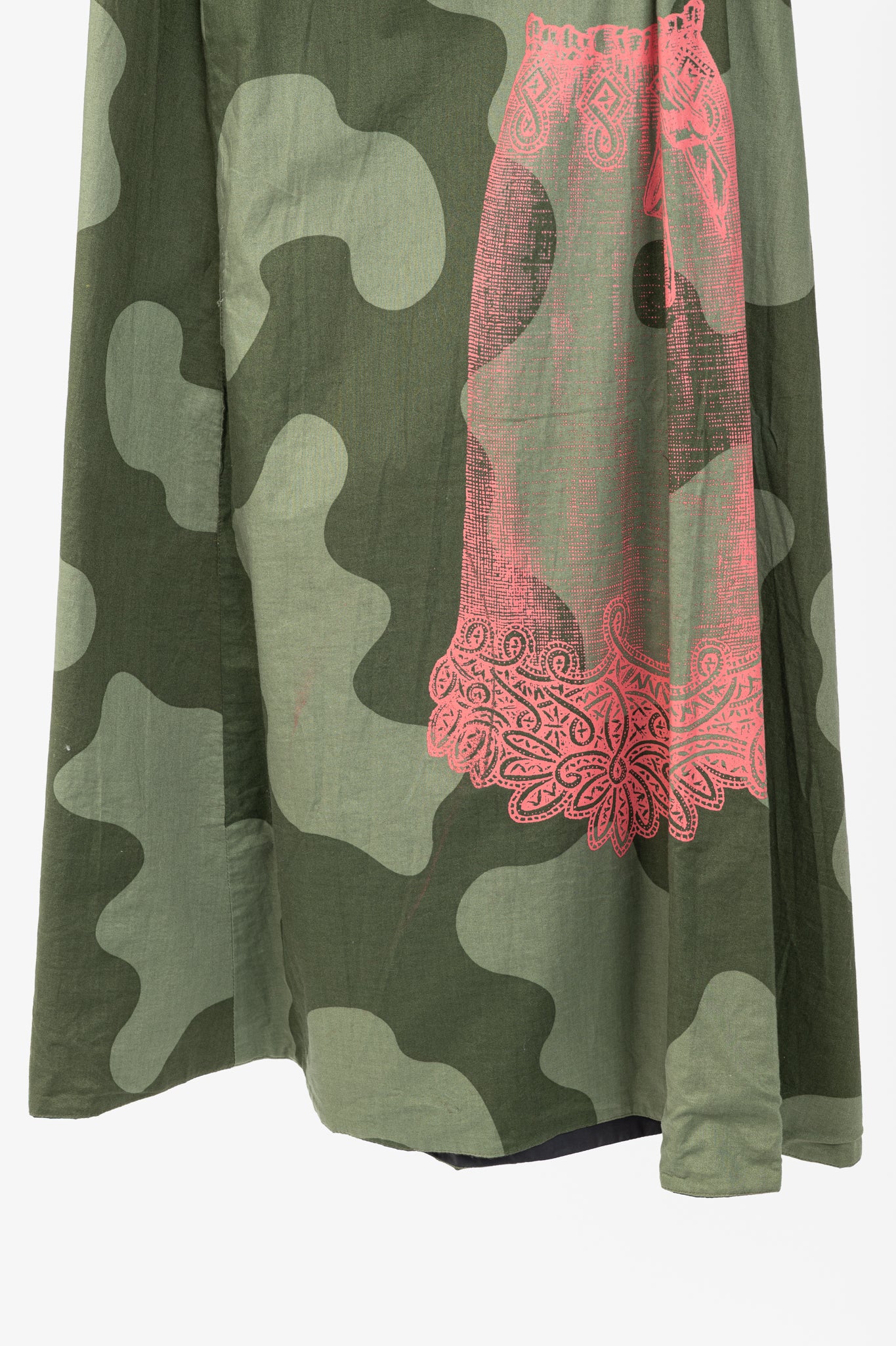 Diesel Reversible Camouflage & Grey Cotton-Blend Maxi Skirt