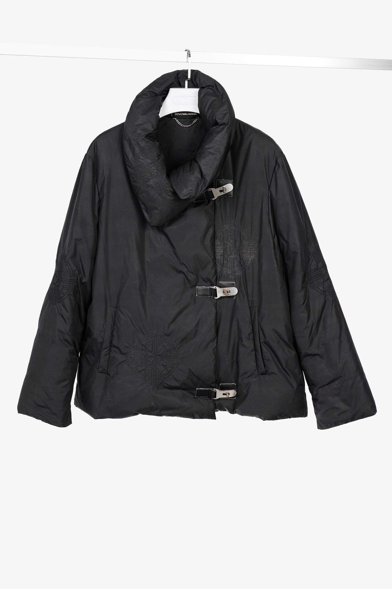 Dino Valiano Black Quilted-Medallion Down Jacket