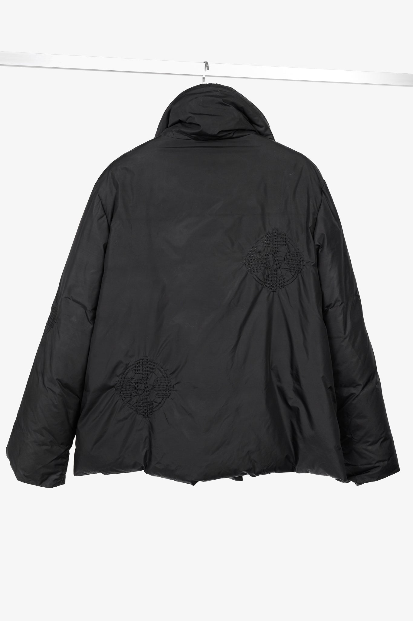 Dino Valiano Black Quilted-Medallion Down Jacket