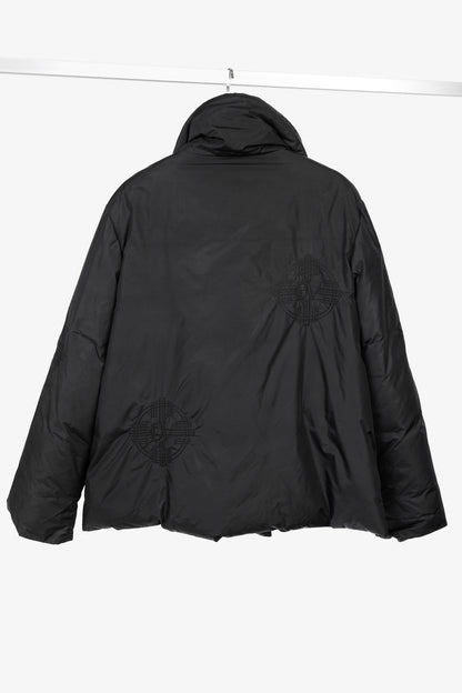 Dino Valiano Black Quilted-Medallion Down Jacket