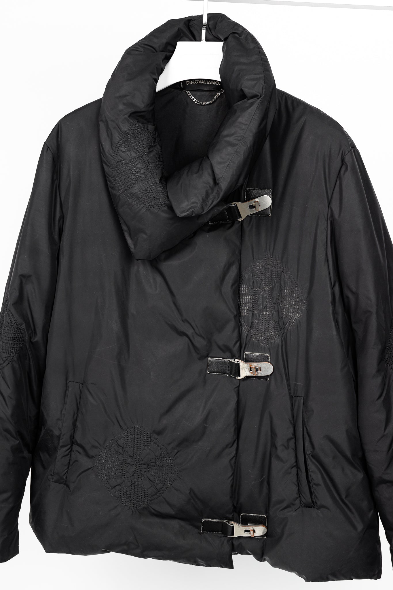 Dino Valiano Black Quilted-Medallion Down Jacket