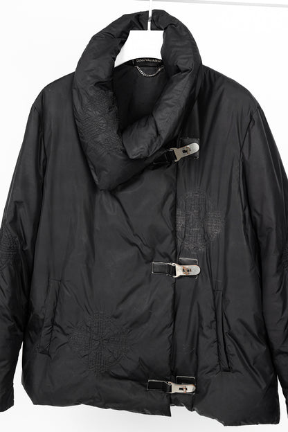 Dino Valiano Black Quilted-Medallion Down Jacket