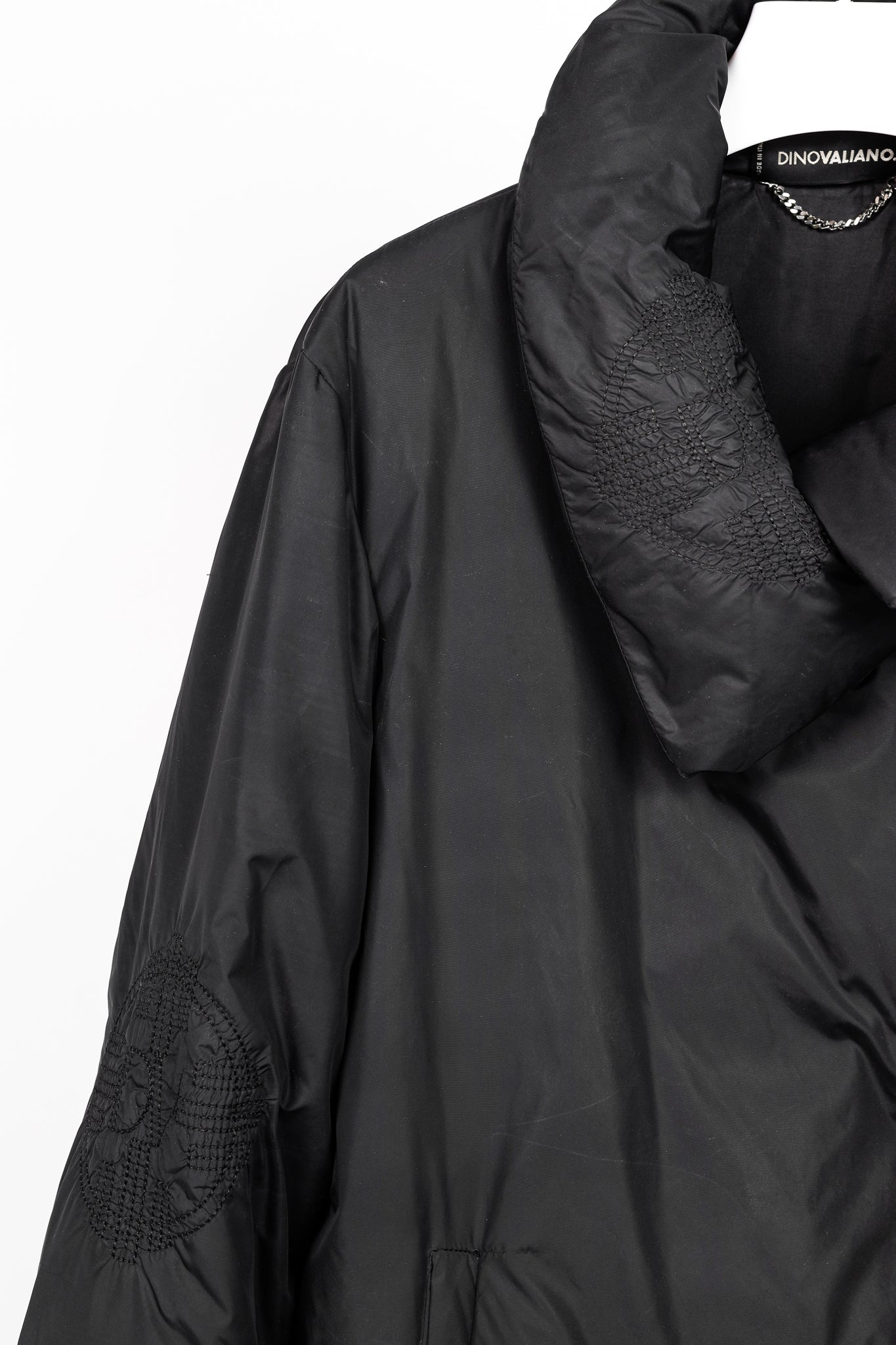 Dino Valiano Black Quilted-Medallion Down Jacket