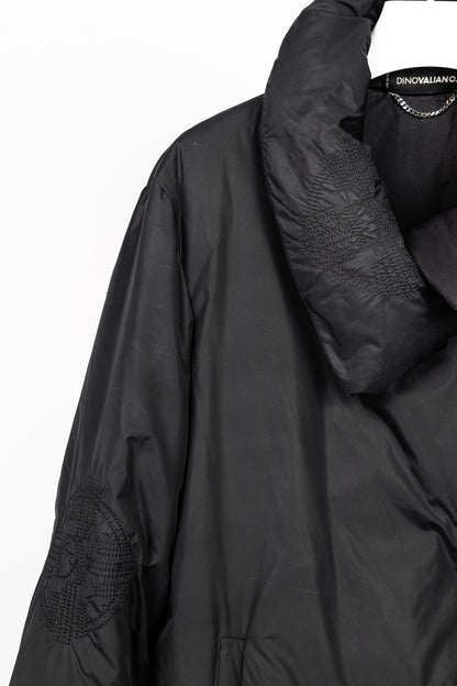 Dino Valiano Black Quilted-Medallion Down Jacket