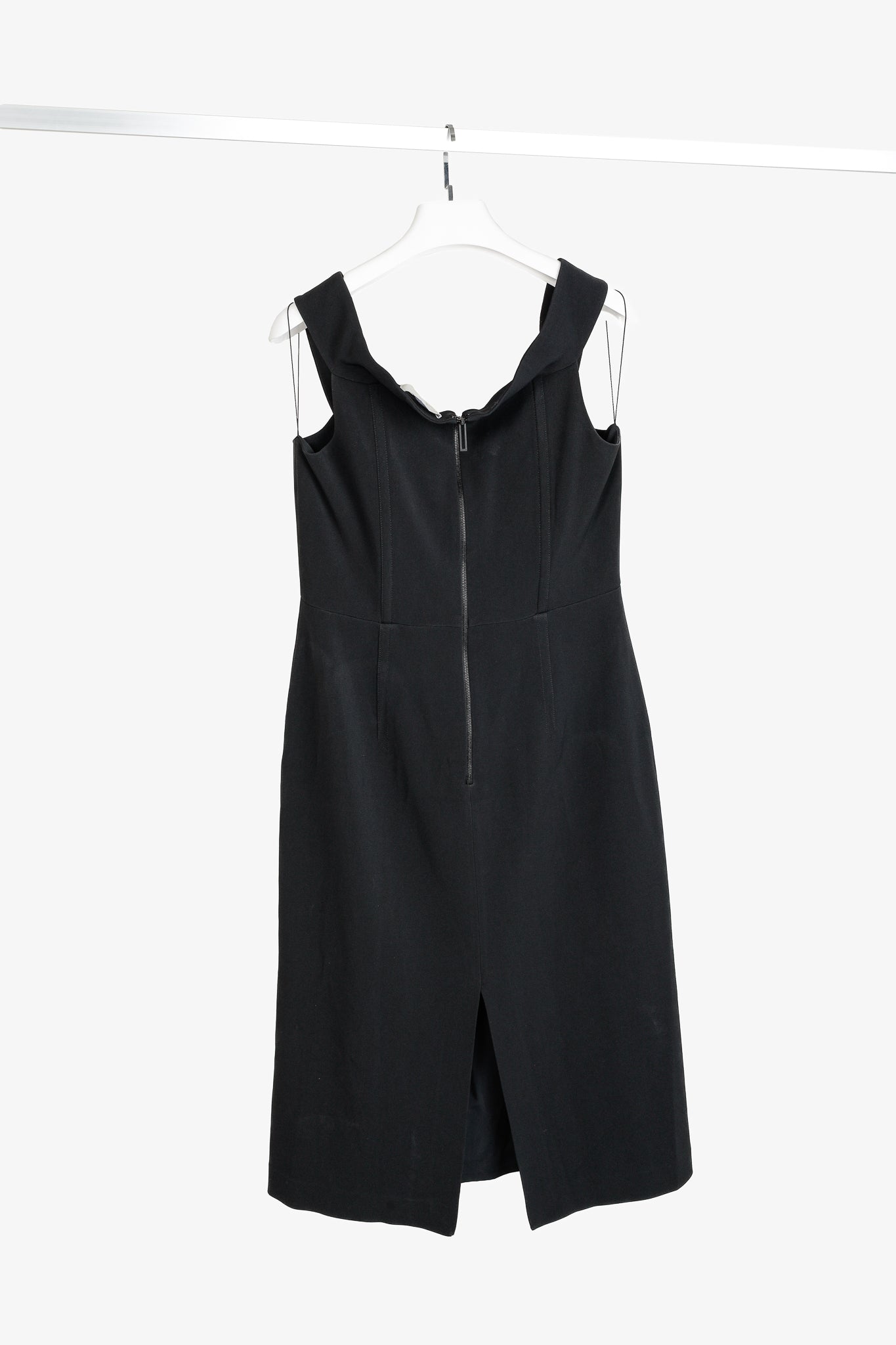 Dion Lee Black Stretch-Cady Off-Shoulder Midi Dress