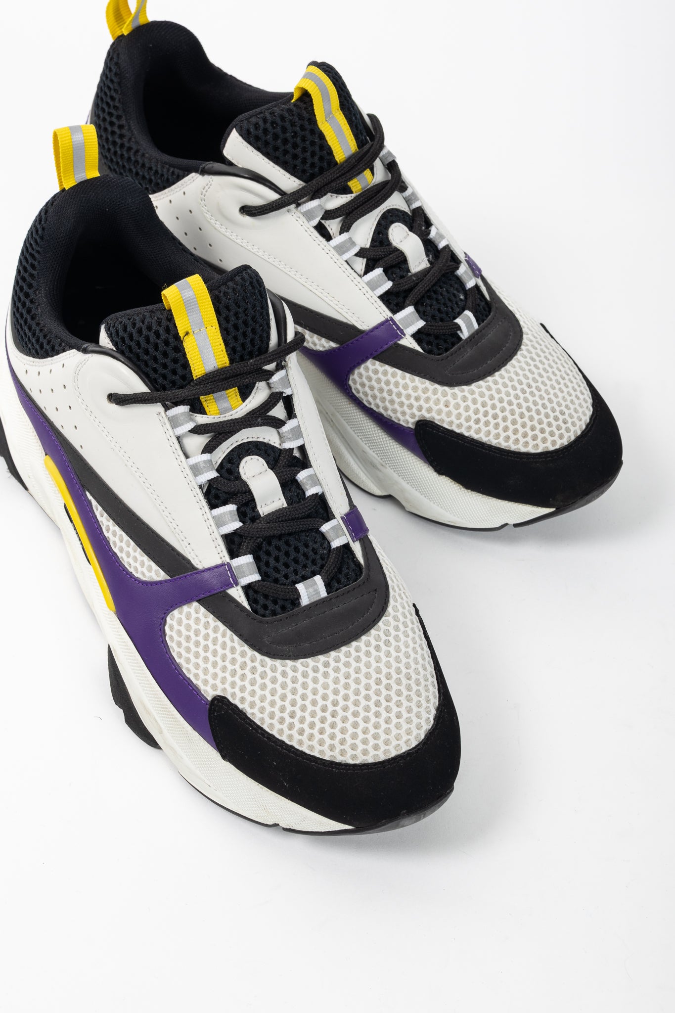 Dior B22 "Violet White" Leather & Mesh Lace-Up Sneakers