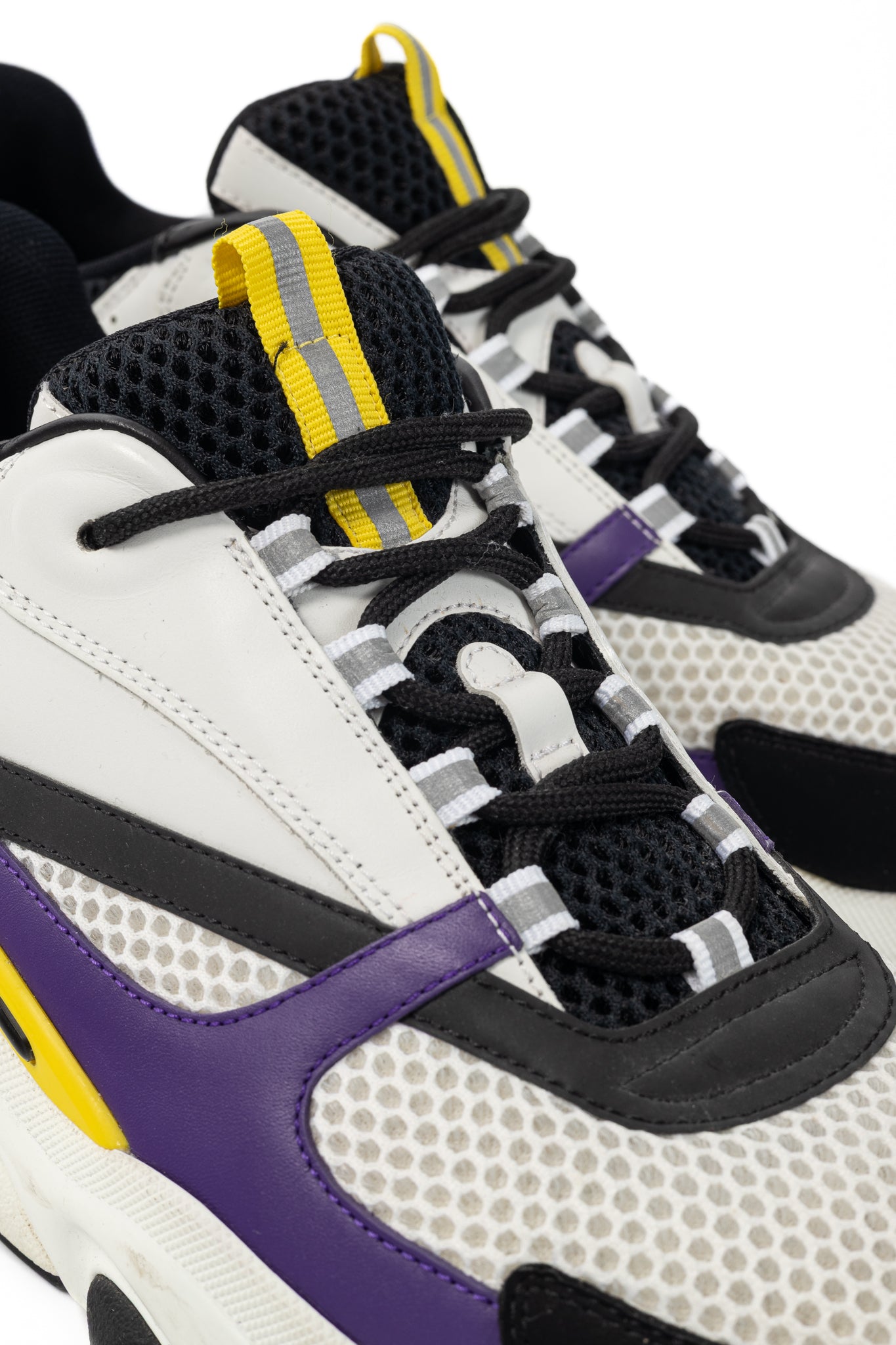 Dior B22 "Violet White" Leather & Mesh Lace-Up Sneakers
