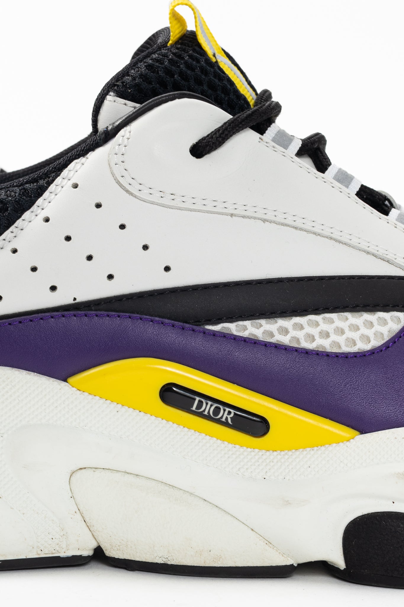 Dior B22 "Violet White" Leather & Mesh Lace-Up Sneakers