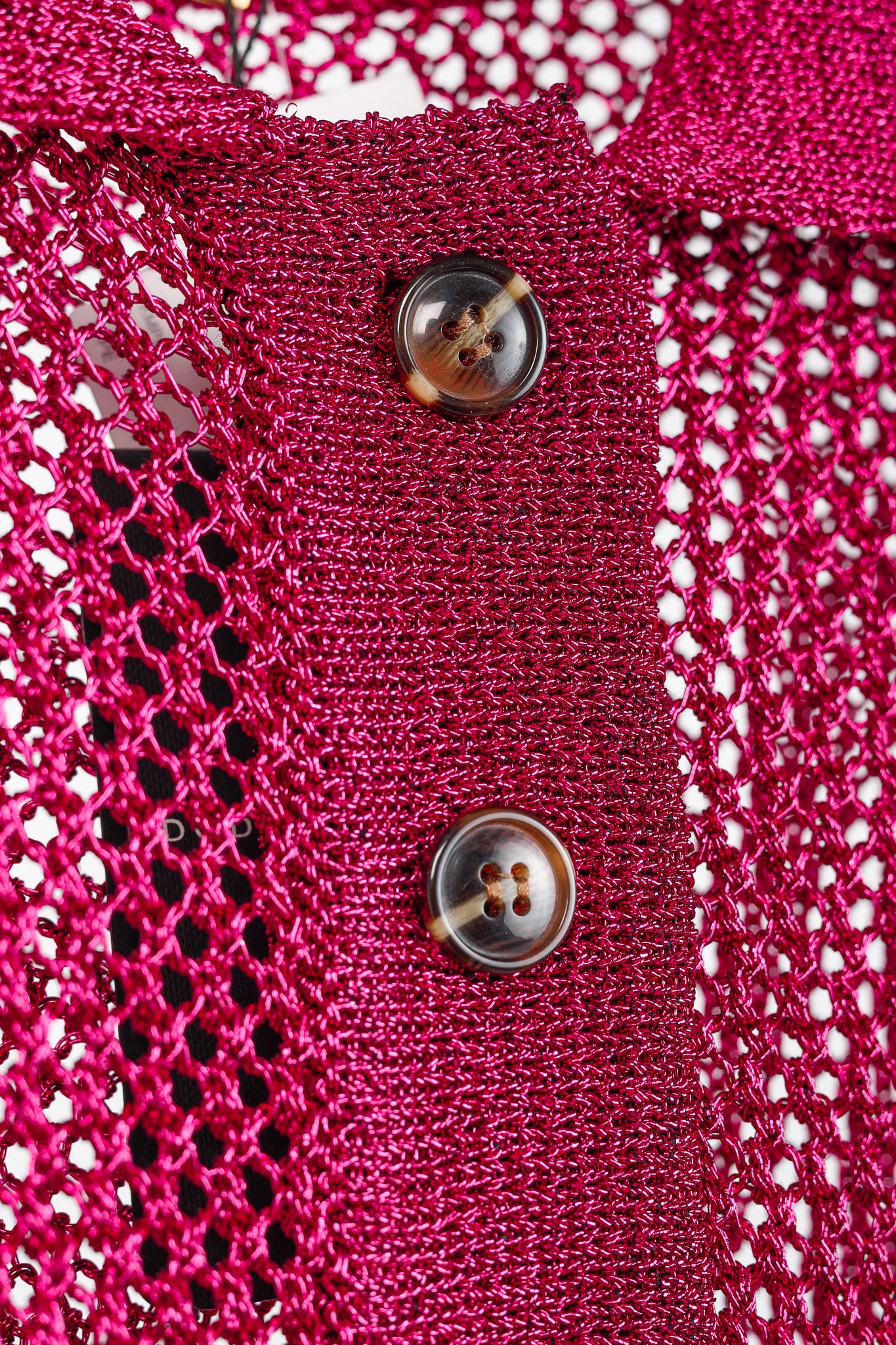 Dodo Bar Or Nma Fuchsia Short-Sleeve Crochet Polo Shirt