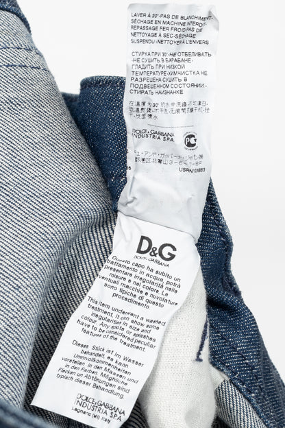 Dolce & Gabbana Mens Blue Distressed Paint-Splatter Straight-Leg Jeans