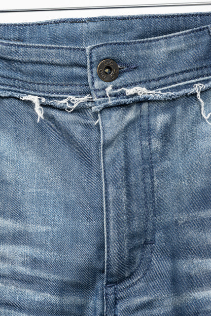 Dolce & Gabbana Mens Blue Distressed Paint-Splatter Straight-Leg Jeans