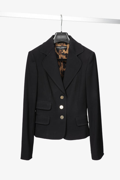 Dolce & Gabbana Black Crepe Blazer