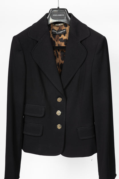 Dolce & Gabbana Black Crepe Blazer