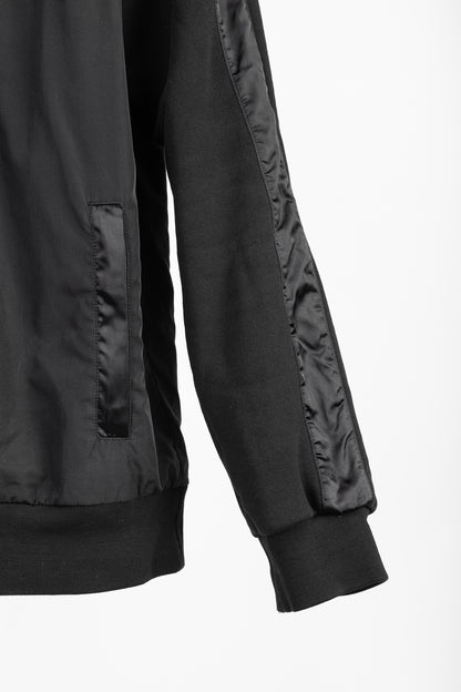 D&G Dolce & Gabbana Black Cotton Logo-Embroidered Zip Hoodie