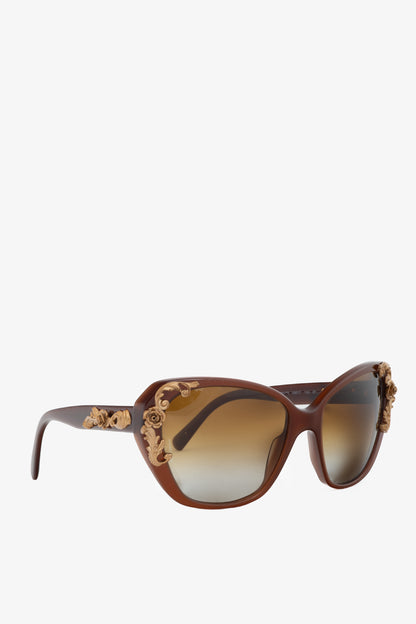 Dolce & Gabbana Sicilian Baroque Brown Cat-Eye Sunglasses