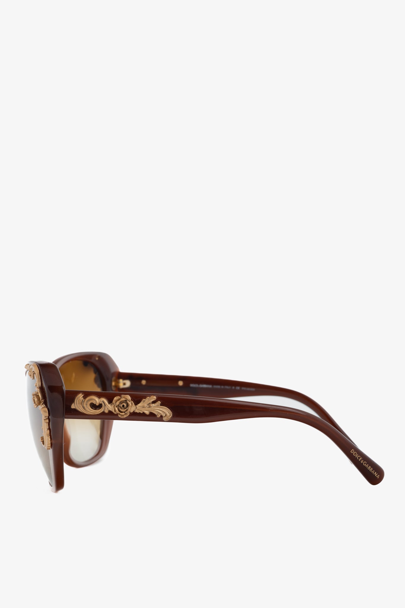 Dolce & Gabbana Sicilian Baroque Brown Cat-Eye Sunglasses