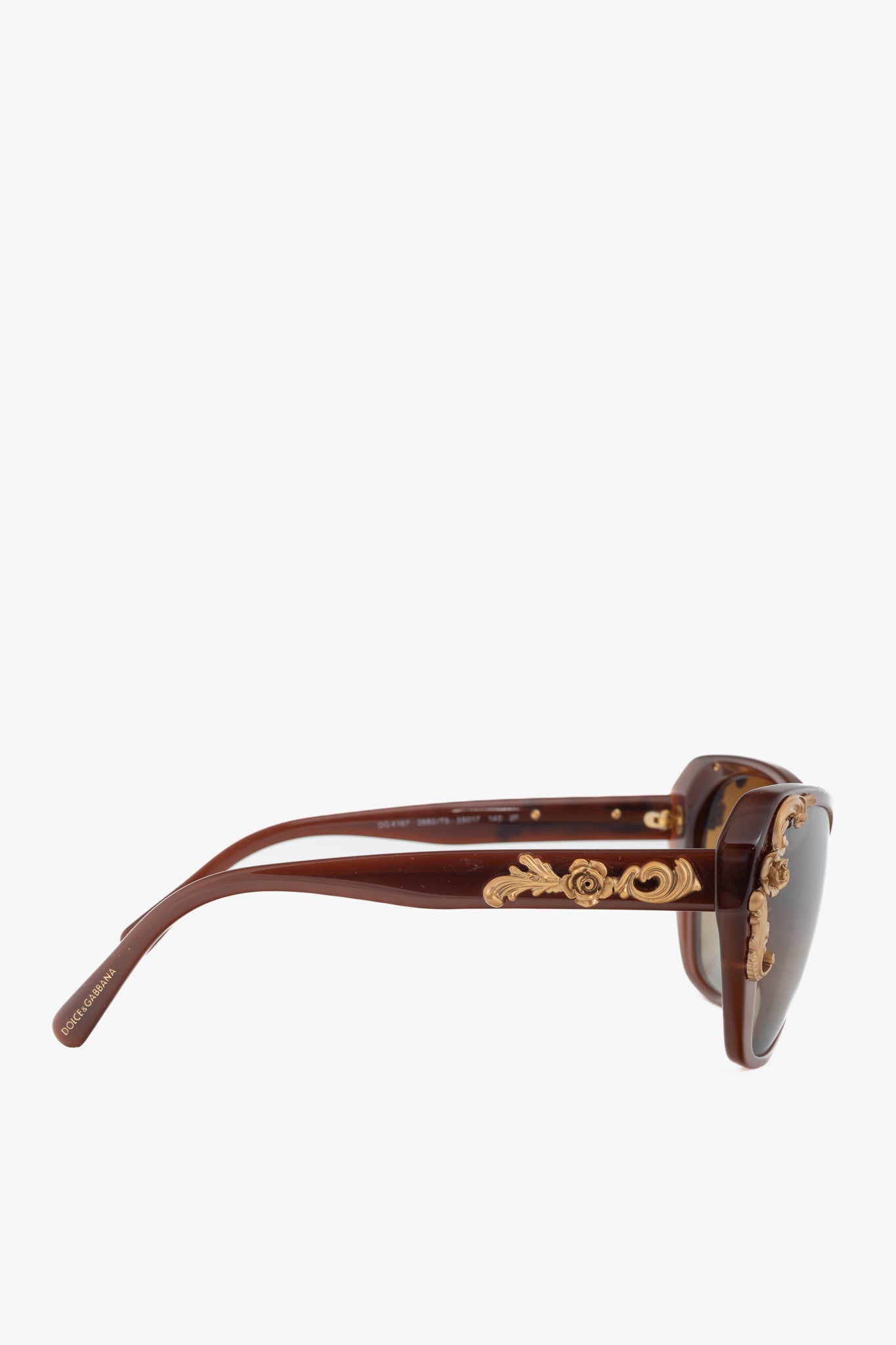 Dolce & Gabbana Sicilian Baroque Brown Cat-Eye Sunglasses