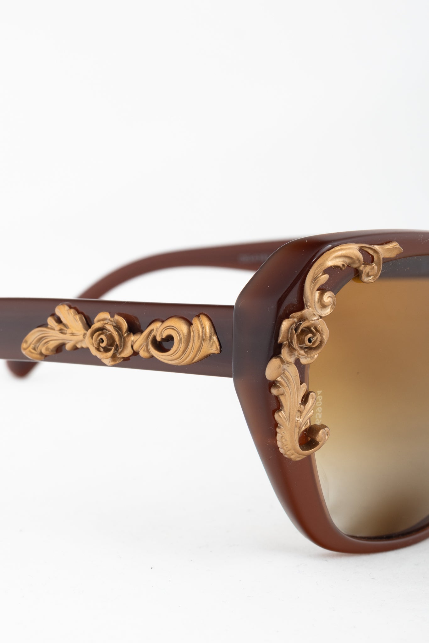Dolce & Gabbana Sicilian Baroque Brown Cat-Eye Sunglasses