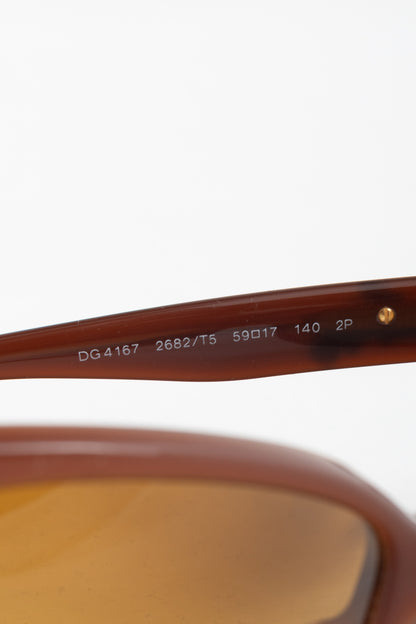 Dolce & Gabbana Sicilian Baroque Brown Cat-Eye Sunglasses