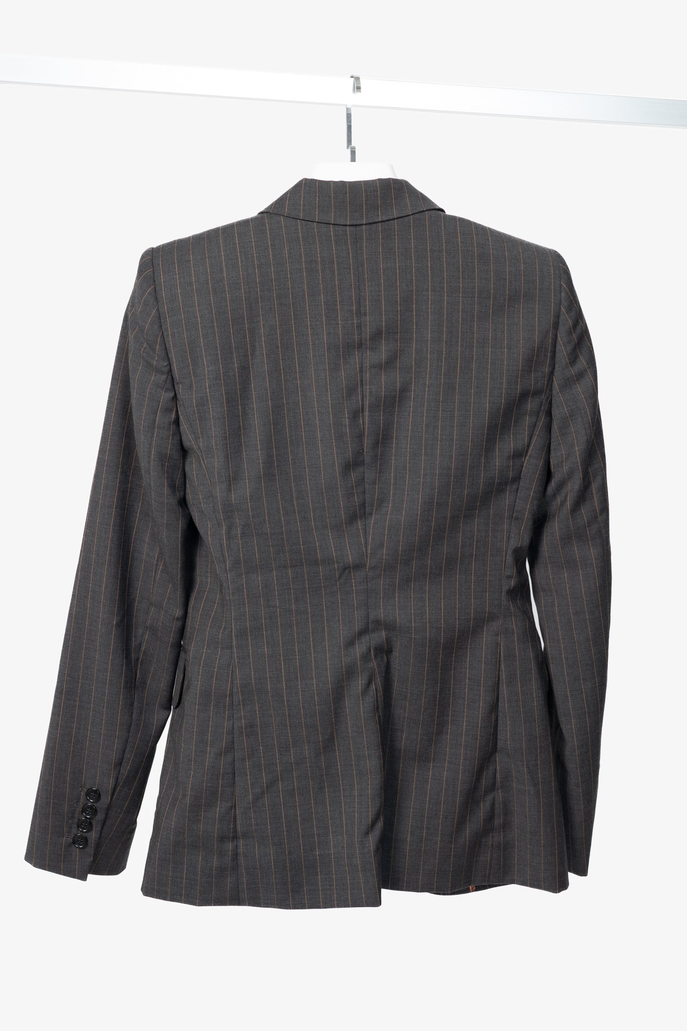 D&G Dolce & Gabbana Charcoal Pinstripe Stretch-Wool Blazer