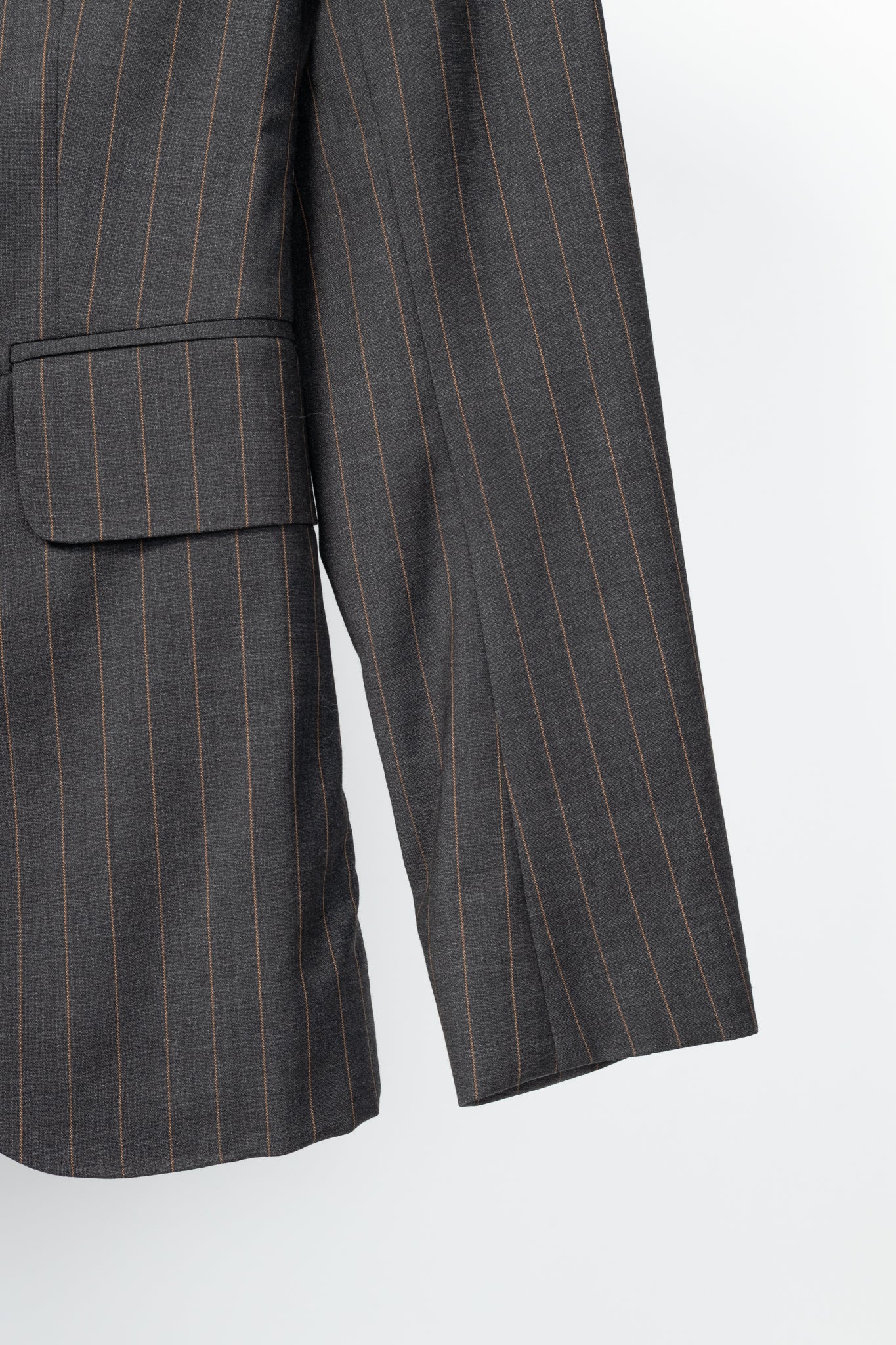 D&G Dolce & Gabbana Charcoal Pinstripe Stretch-Wool Blazer