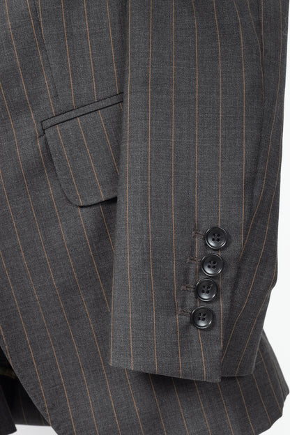 D&G Dolce & Gabbana Charcoal Pinstripe Stretch-Wool Blazer