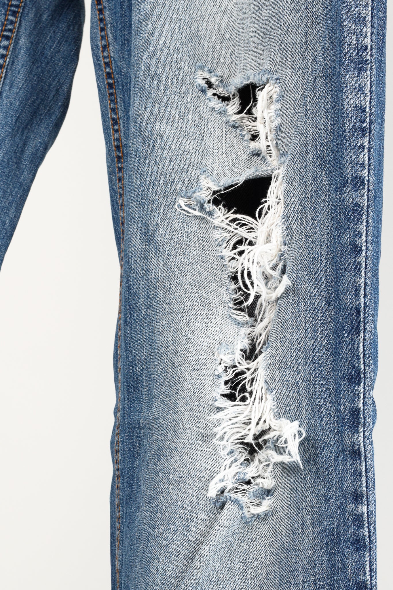 Dolce & Gabbana Medium-Wash Distressed Straight-Leg Jeans