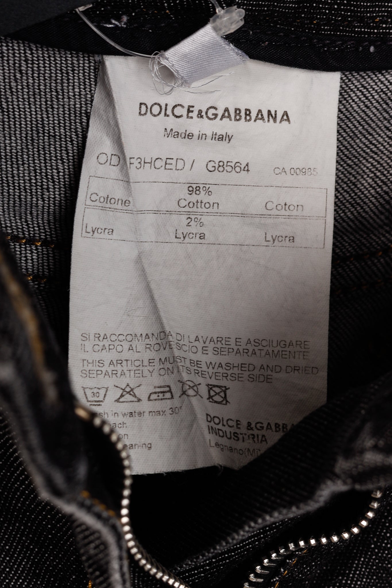 Dolce & Gabbana Charcoal Straight-Leg Logo Plaque Jeans