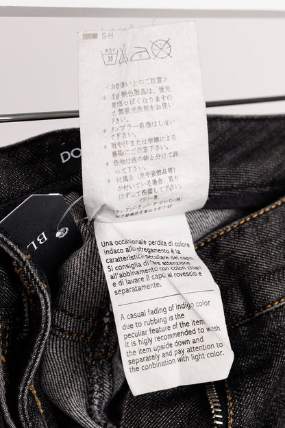 Dolce & Gabbana Charcoal Straight-Leg Logo Plaque Jeans