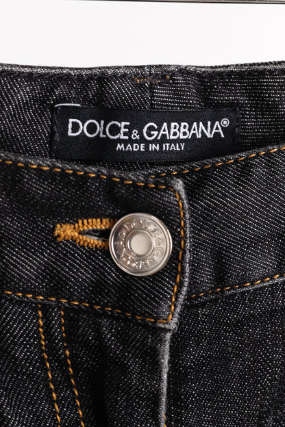 Dolce & Gabbana Charcoal Straight-Leg Logo Plaque Jeans