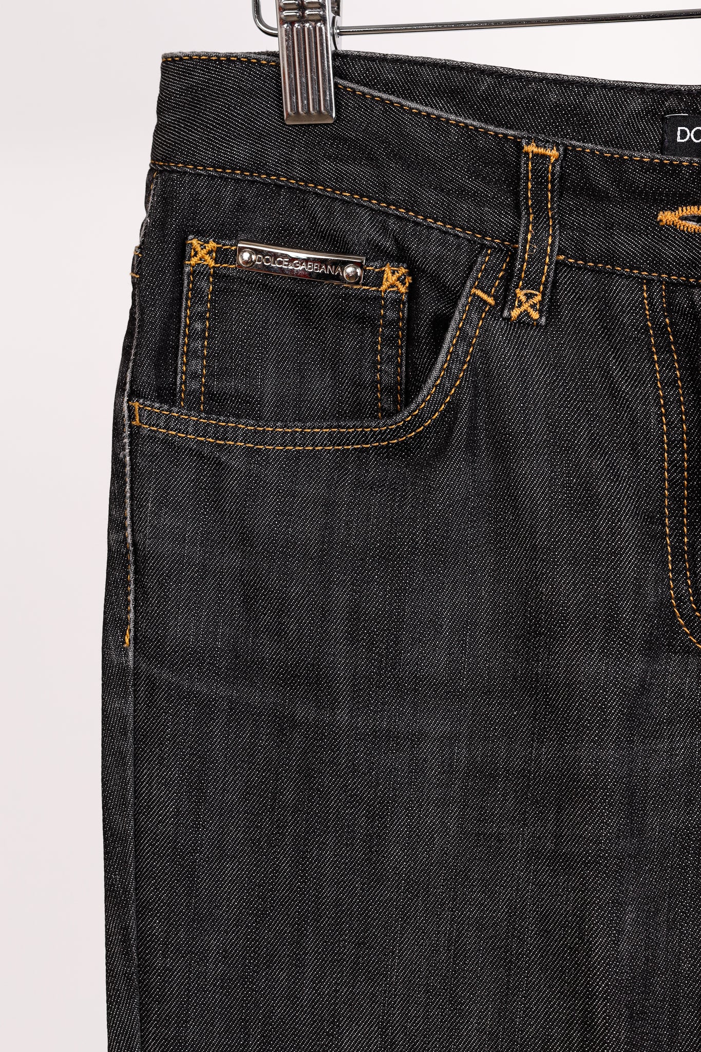 Dolce & Gabbana Charcoal Straight-Leg Logo Plaque Jeans