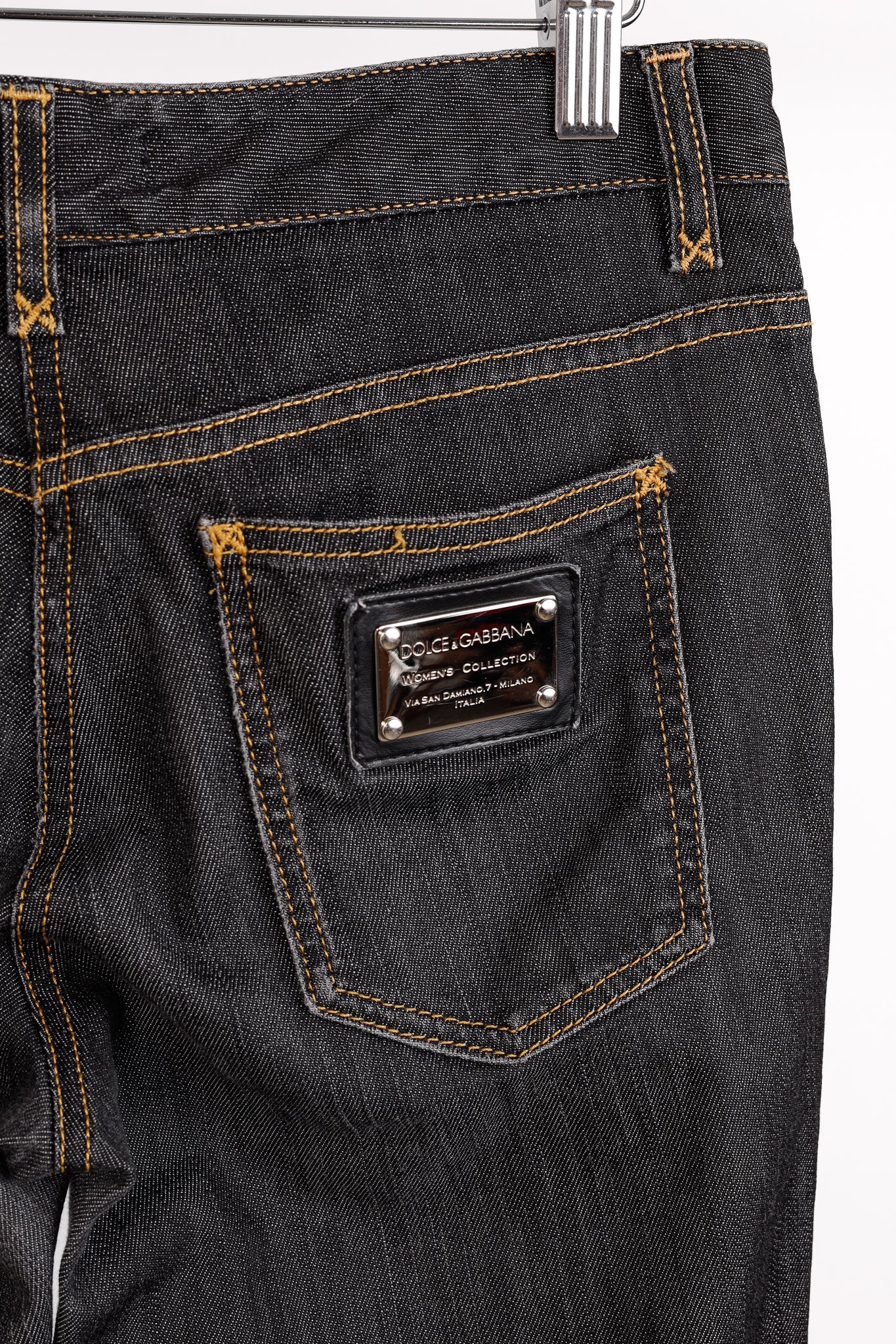 Dolce & Gabbana Charcoal Straight-Leg Logo Plaque Jeans