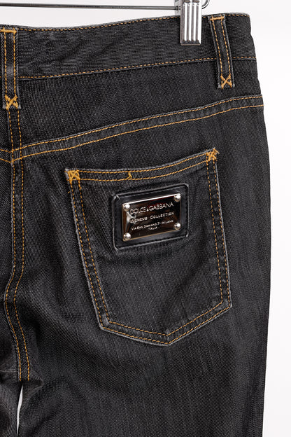 Dolce & Gabbana Charcoal Straight-Leg Logo Plaque Jeans