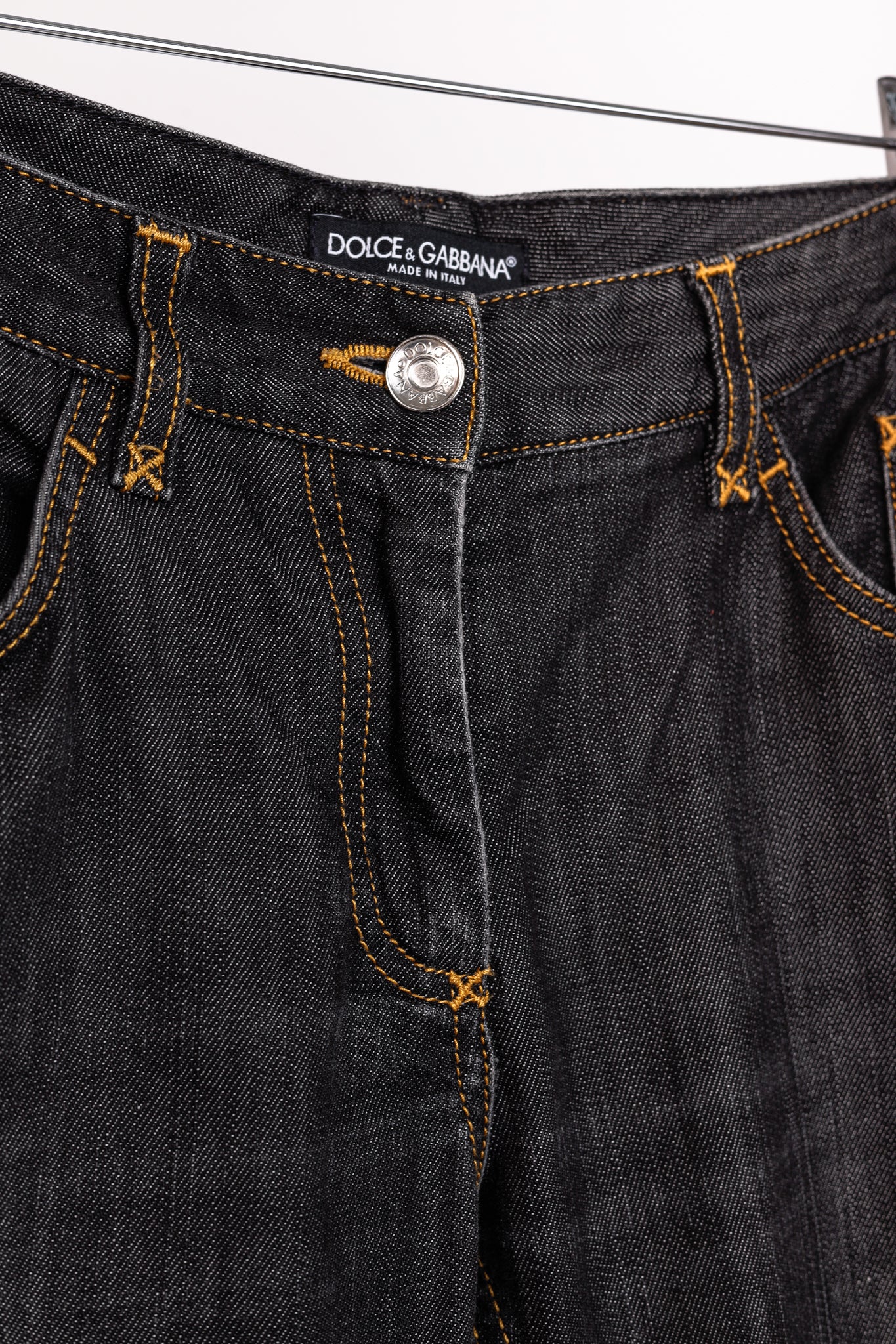 Dolce & Gabbana Charcoal Straight-Leg Logo Plaque Jeans