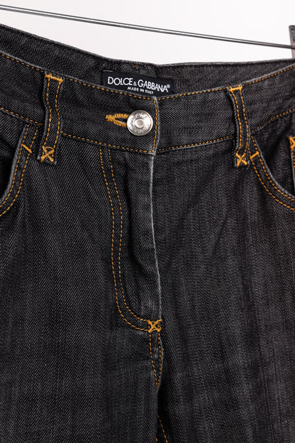 Dolce & Gabbana Charcoal Straight-Leg Logo Plaque Jeans