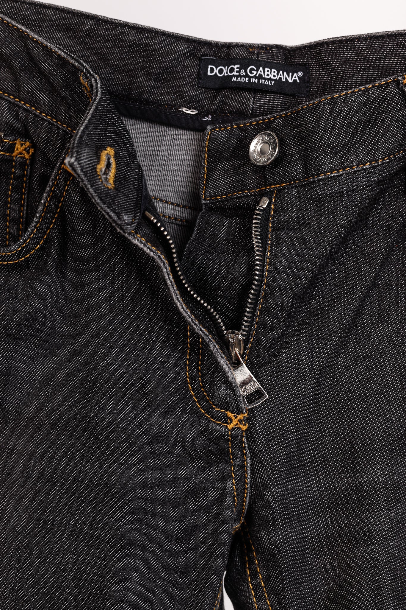Dolce & Gabbana Charcoal Straight-Leg Logo Plaque Jeans