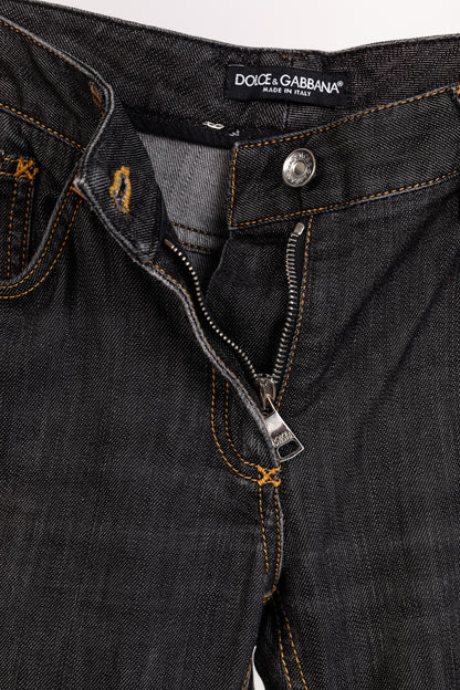 Dolce & Gabbana Charcoal Straight-Leg Logo Plaque Jeans
