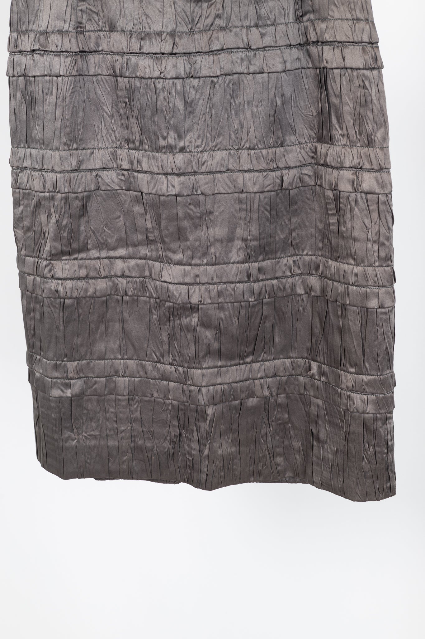 Dolce & Gabbana Brown Gathered-Silk Pencil Skirt