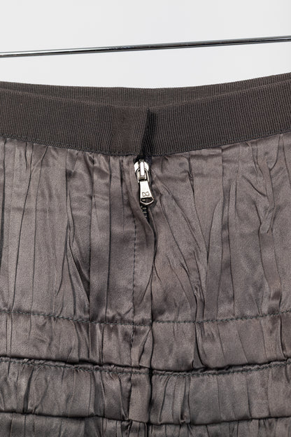 Dolce & Gabbana Brown Gathered-Silk Pencil Skirt