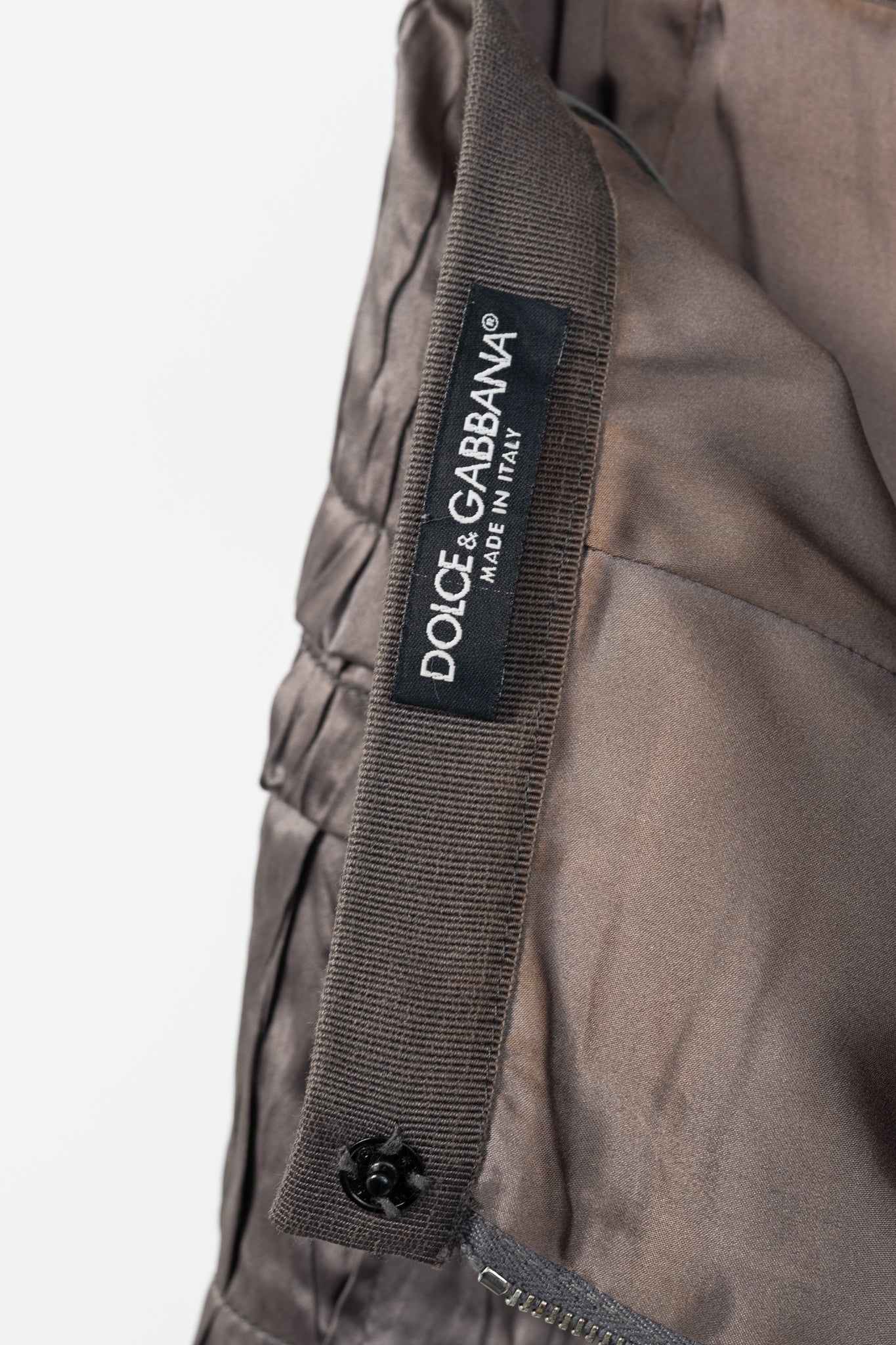 Dolce & Gabbana Brown Gathered-Silk Pencil Skirt