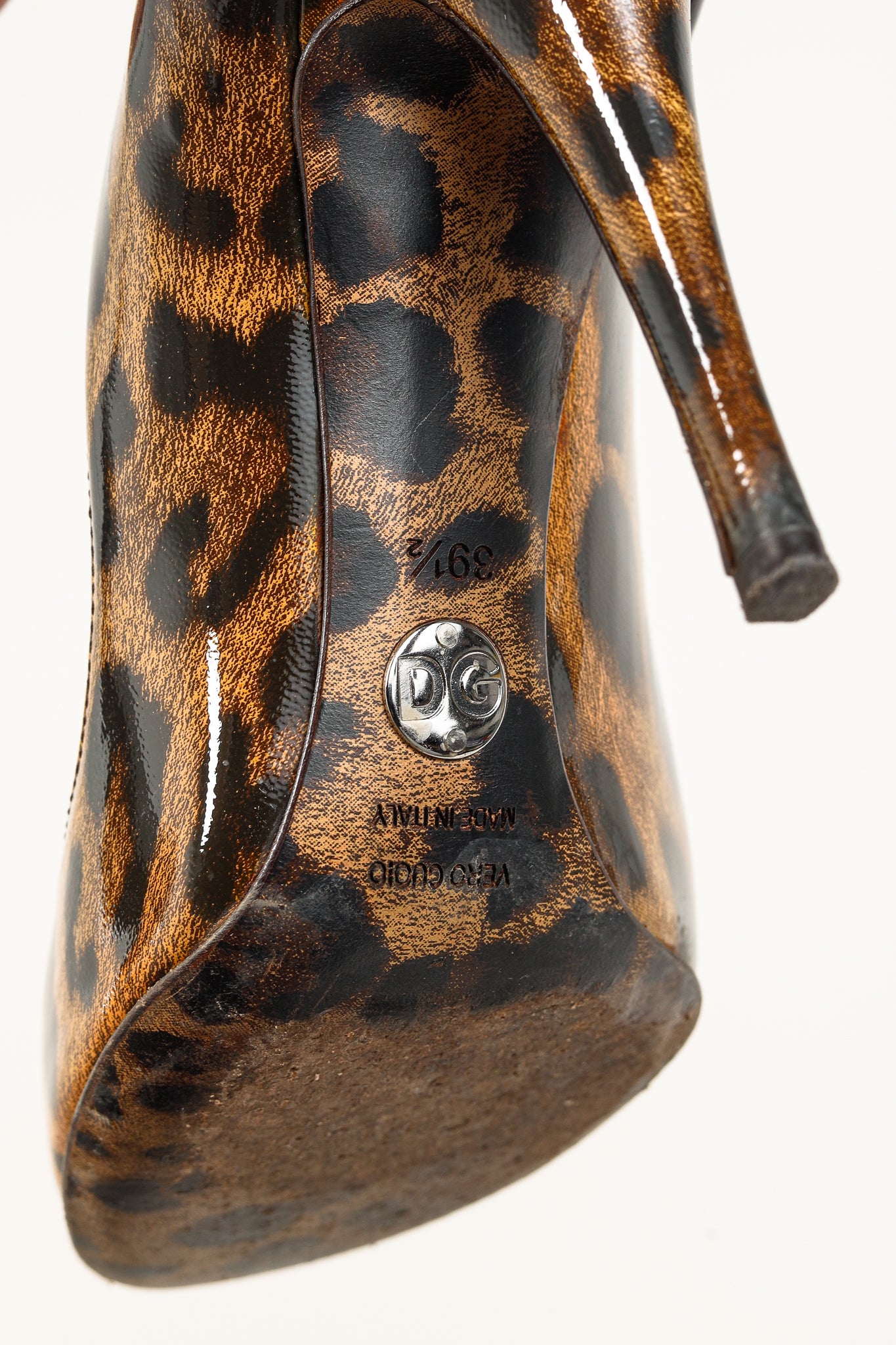 Dolce & Gabbana Brown Leopard Patent Leather Pumps
