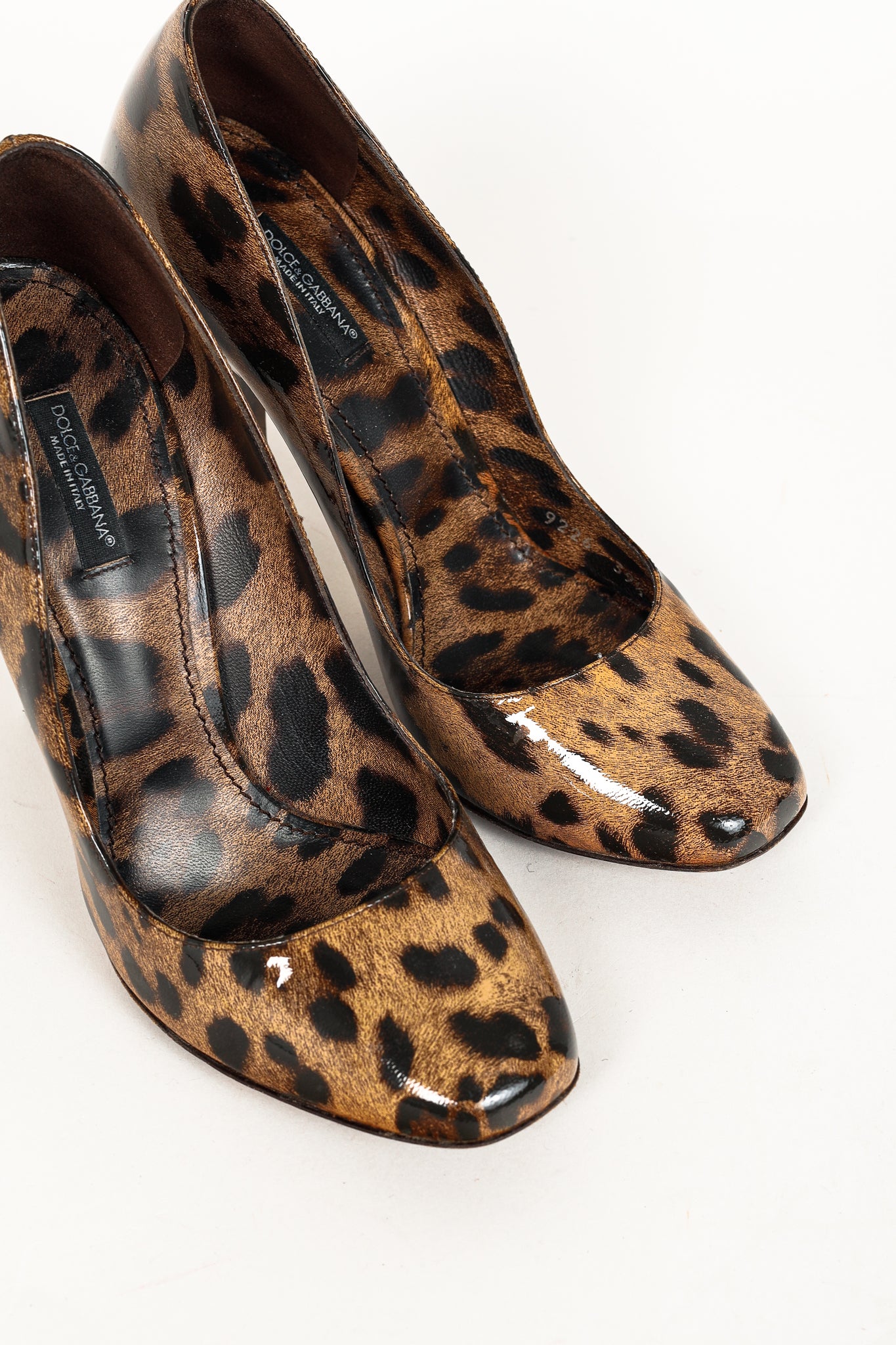 Dolce & Gabbana Brown Leopard Patent Leather Pumps