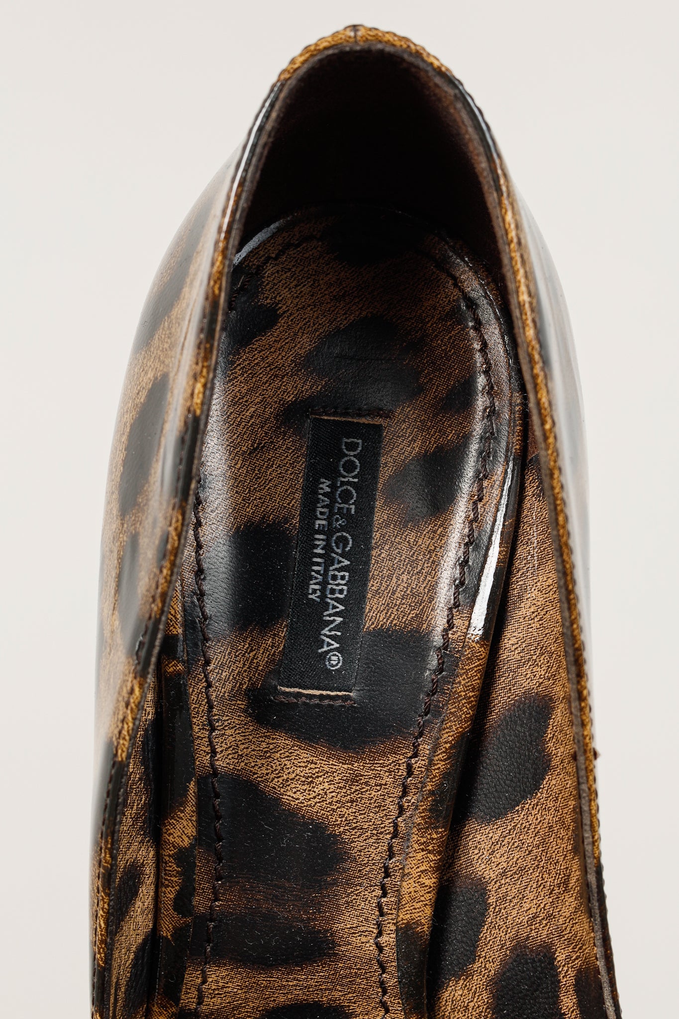 Dolce & Gabbana Brown Leopard Patent Leather Pumps